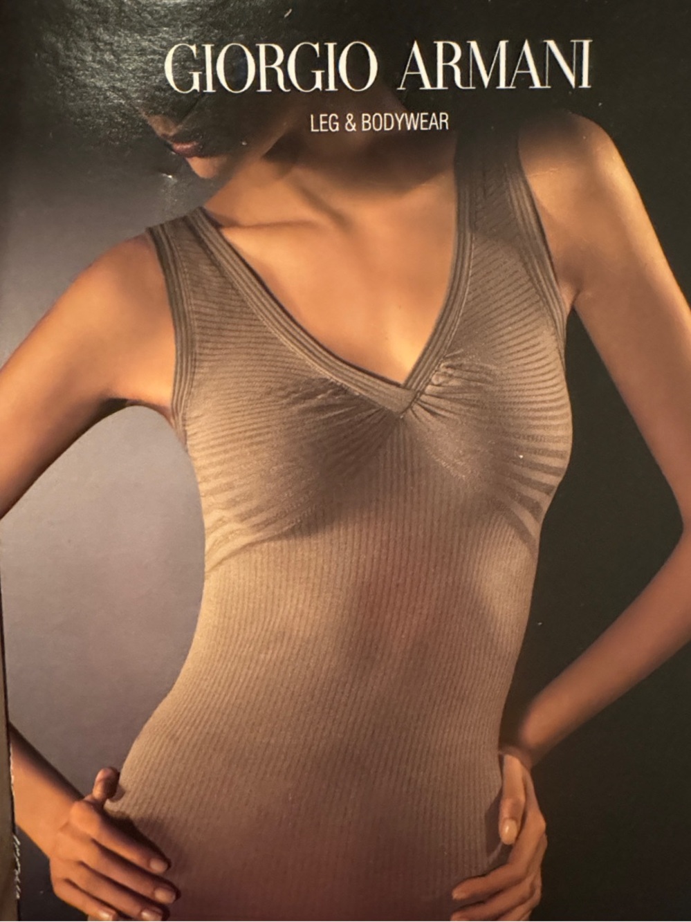 $345 NIB Giorgio Armani Wolford Collaboration Ribbed V-Neck Top in Black